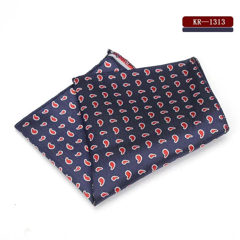 KR1313 YISHLINE мужской полиэфирный Шелковый платок Пейсли Карманный квадратный Жених Выпускной Свадебное Полотенце для сундуков носовые платки аксессуары - Цвет: KR1313