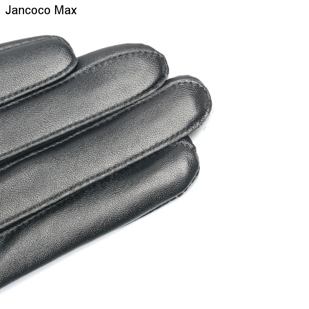Jancoco Max Прихватки для мангала для женщин сенсорный экран Зимние теплые из натуральной овечьей кожи Rex помпоны из кроличьего меха S2035
