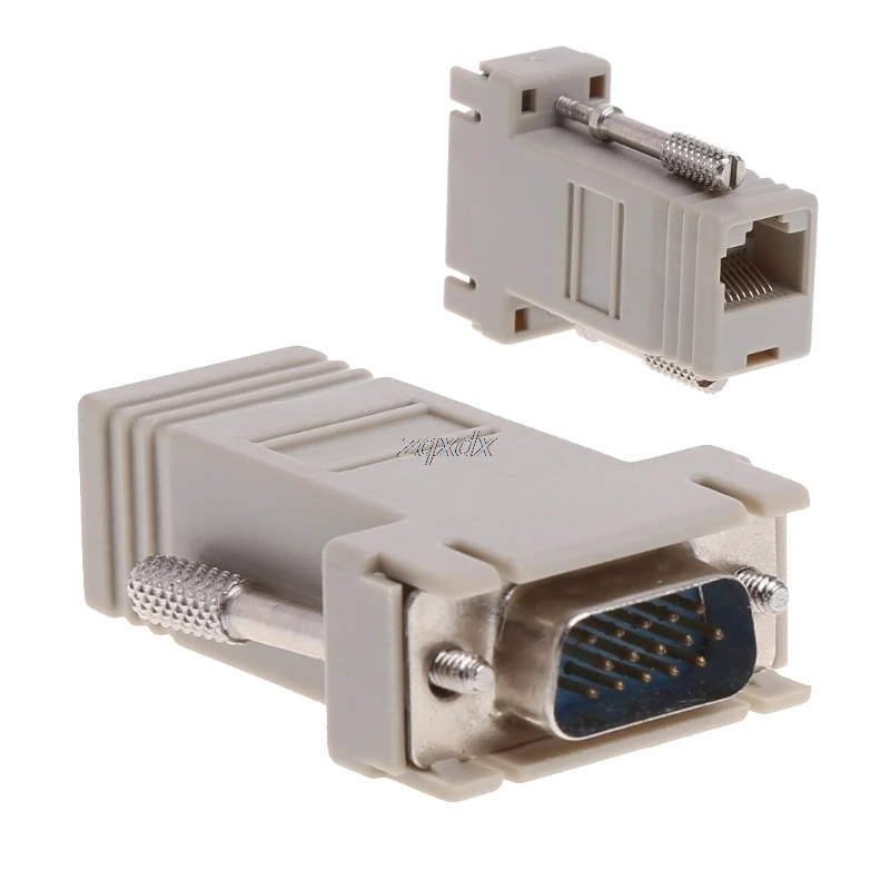VGA удлинитель Male To Lan Cat5 Cat5e/6 RJ45 Ethernet Женский конвертер адаптер Z09 Прямая