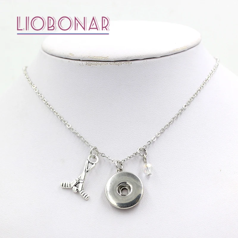 Колье для хоккея с шайбой 12 шт.|snap necklace|hockey necklacehockey pendants |