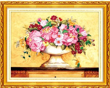 without frame DIY атласная картина ручной работы Картина 3D пасторальная картина, вышитая лентами цветок трехмерный сшить крестиком домашний декор - Цвет: without frame