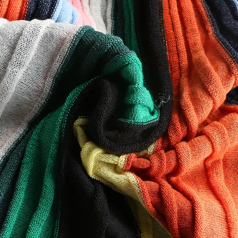 2019 летнее женское Полосатое платье-свитер длиной выше колена в богемном стиле