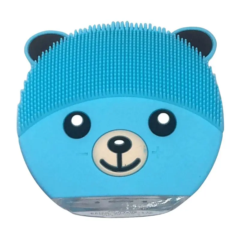 blue Мини медведь электрическая щетка для очищения лица USB Перезаряжаемый силиконовый очиститель для лица Глубокая очистка пор водостойкий Вибрационный - Цвет: blue