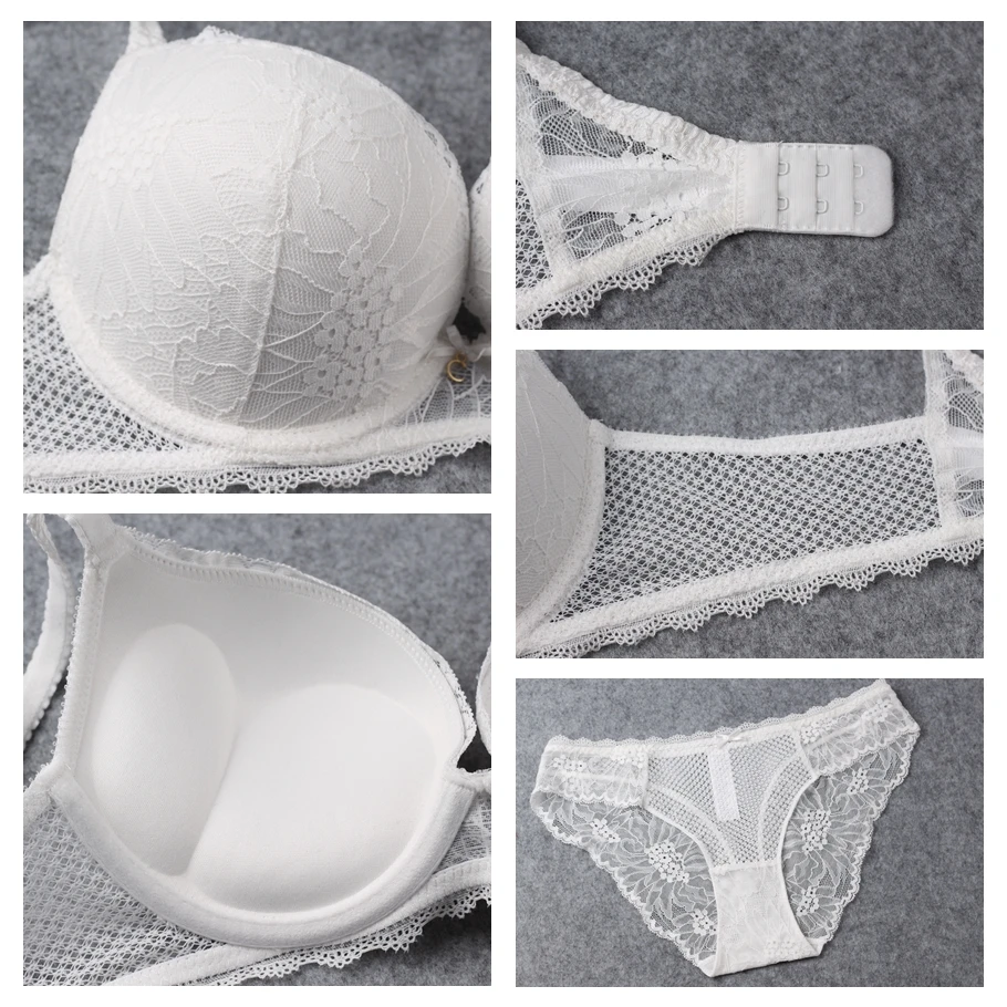 Кружевной бюстгальтер с чашками пуш ап и трусики|Комплекты нижнего белья| |