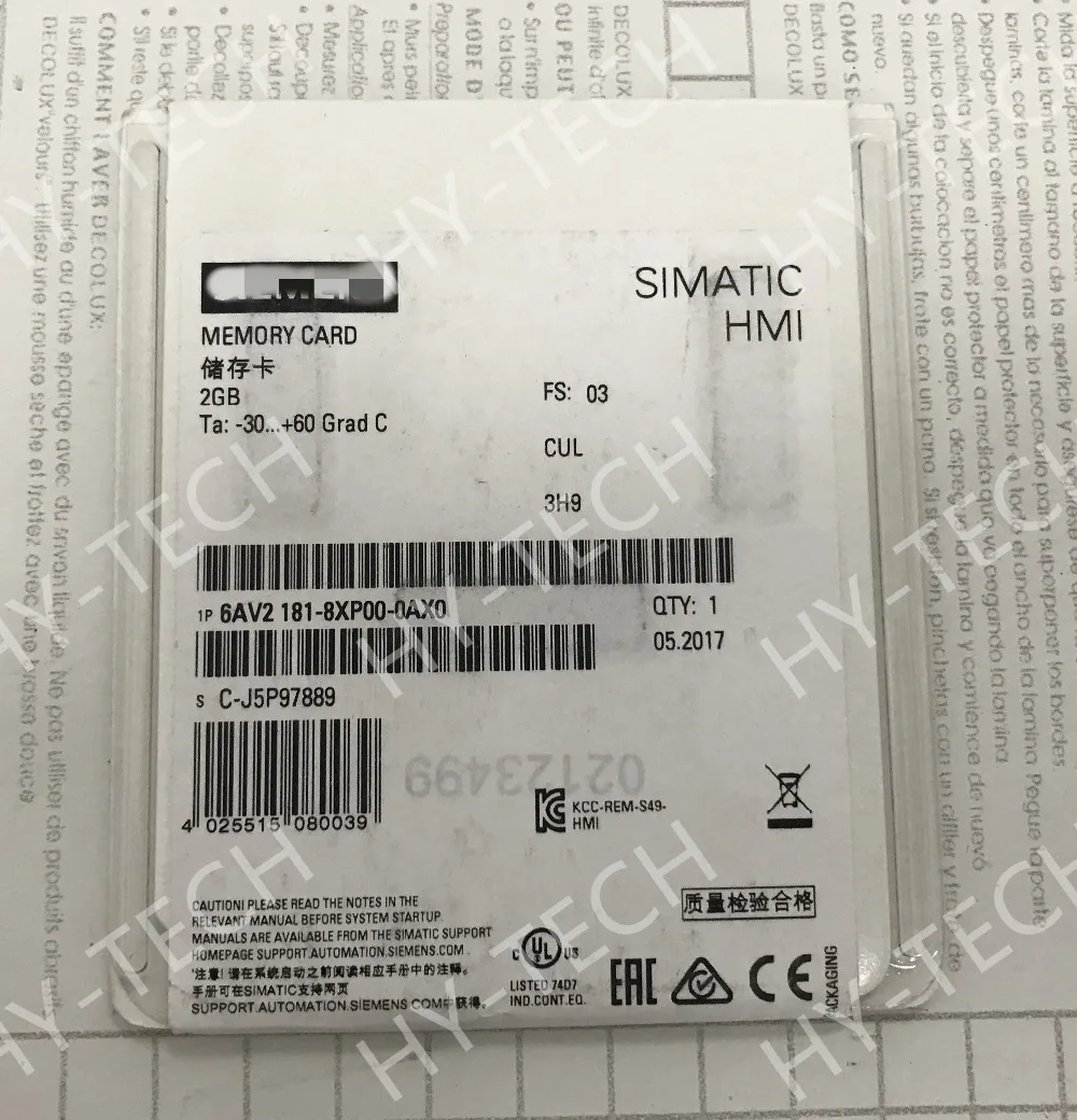 Карта памяти SIMATIC SD 2 ГБ Новинка и оригинал 6AV2181 8XP00 0AX0 с гарантией 1 год