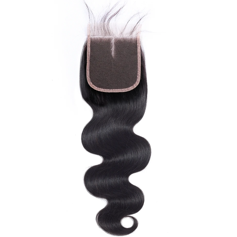 Бразильские человеческие волосы объемная волна 4*4 Кружева Закрытие естественные