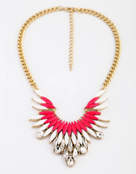 Оптовая цена летнее дизайнерское зеленое и белое розовое красное ожерелье с