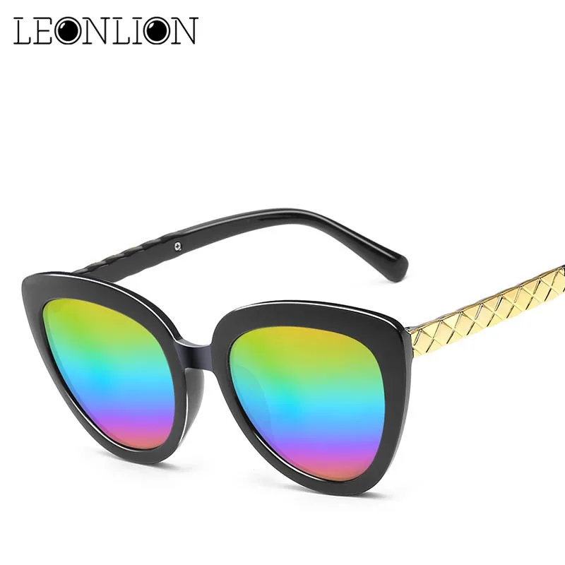 LeonLion 2018 океан карамельный цвет Солнцезащитные очки женские Cateye роскошные