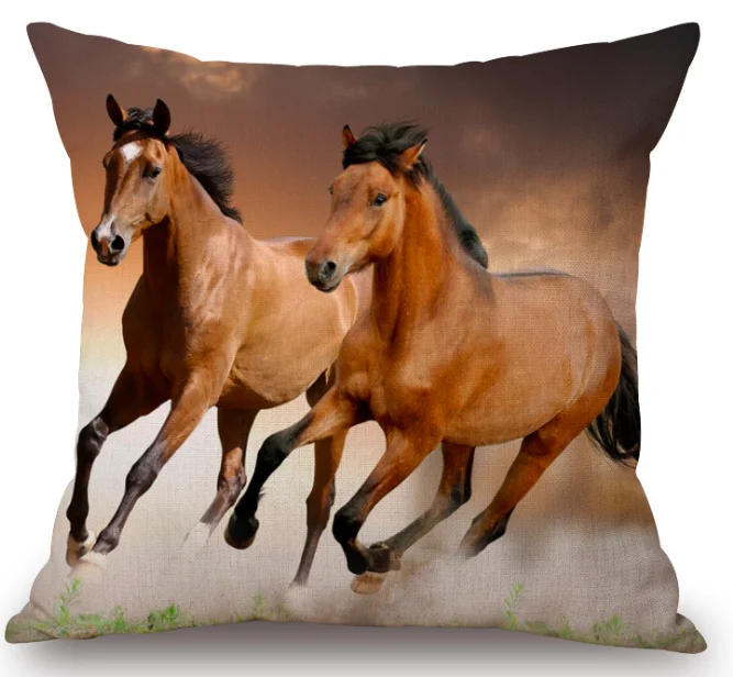 Наволочка для шеи с лошадью льняная подушка кровати чехол дивана сиденья