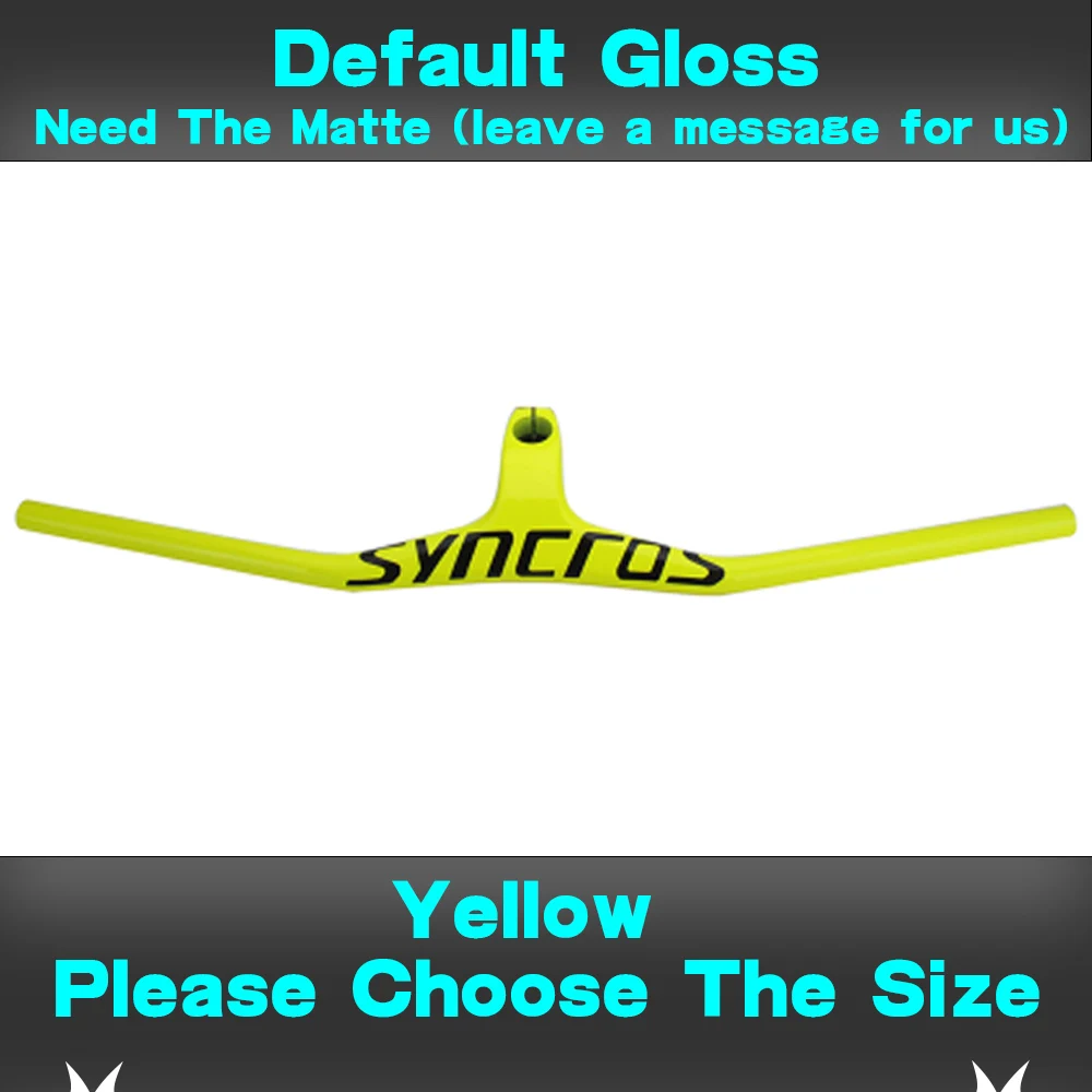 Glossy Yellow Syn Custom Champion MTB велосипедный стояк-17 градусов однообразный Интегрированный руль со стволом 3 к черный матовый углеродный MTB руль - Цвет: Glossy Yellow