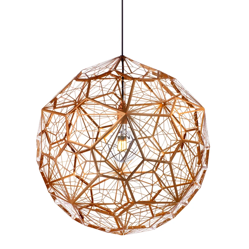 Современный подвесной светильник из меди золота серебра Etch Web для гостиной