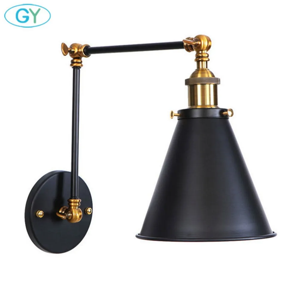 Регулируемая антикварная промышленная длинная поворотная рукоятка черная