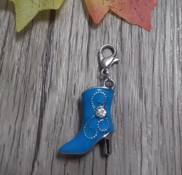 Модные тонированные эмалированные Подвески на высоких каблуках в ковбойском