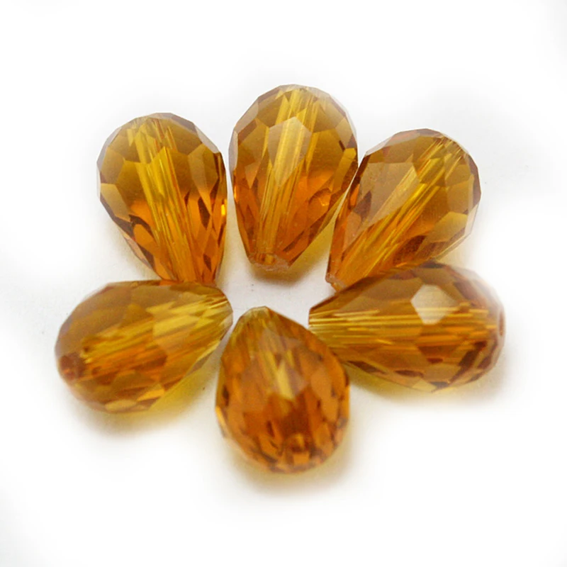 Оптовая продажа 30 шт./лот граненые бусины из хрустального стекла каплевидные для