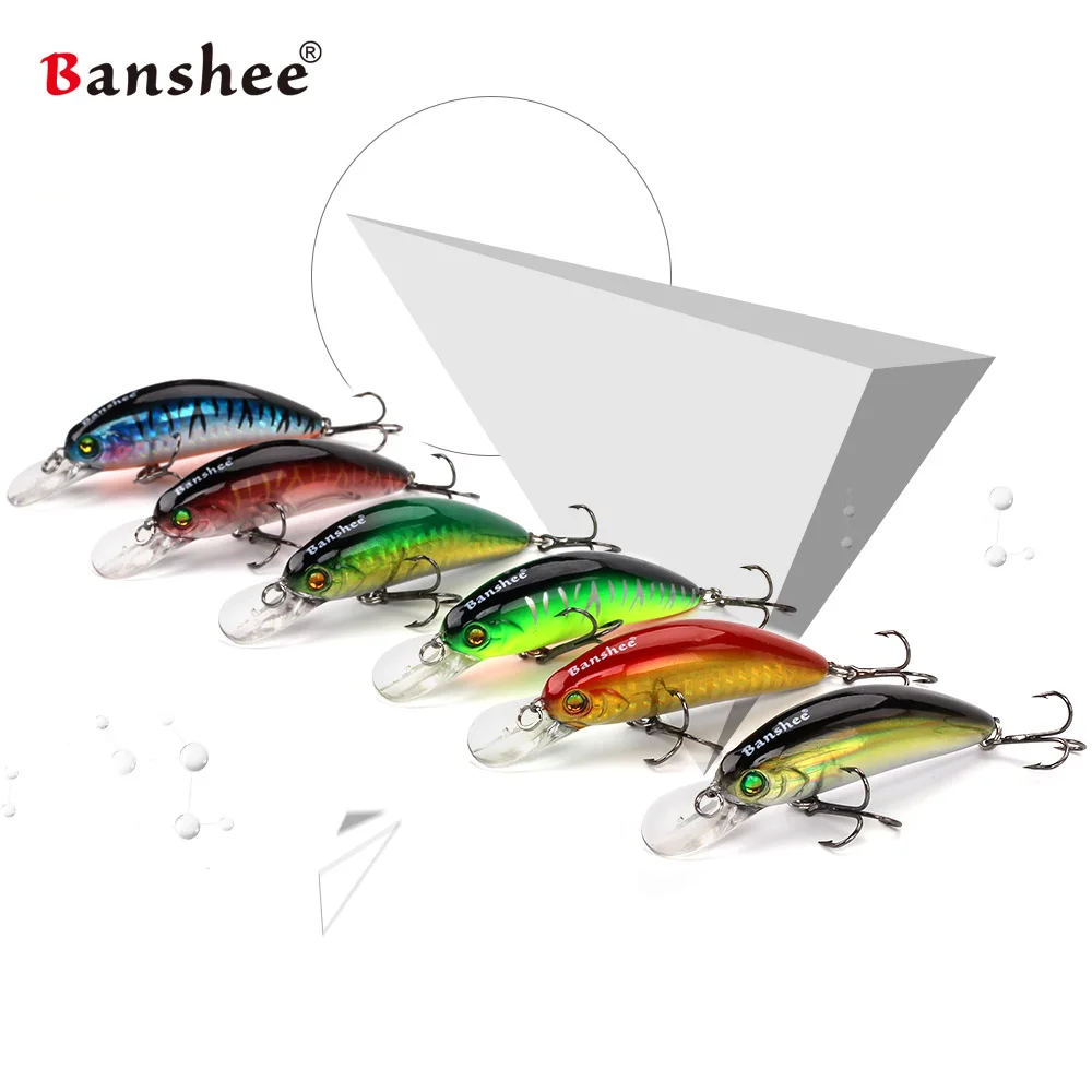 Banshee 6 шт./лот, 65 мм, 10g GO-CM003 маленький бас плавающая приманка для рыбалки(Wobbler) дайвинг с неглубоким погружением воблеры жесткая искусственная приманка