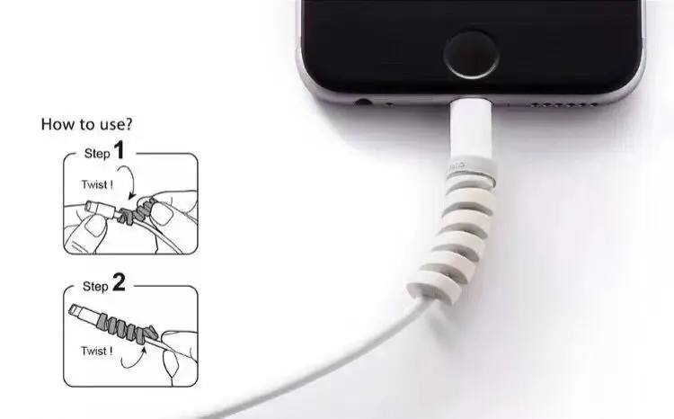10 комплектов сплошной цвет ТПУ Спираль USB зарядное устройство с кабелем для