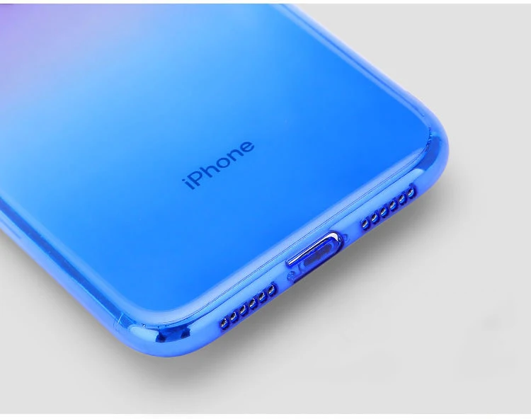 XS градиентные цветные чехлы для iPhone XR Plus чехол противоударный прозрачный