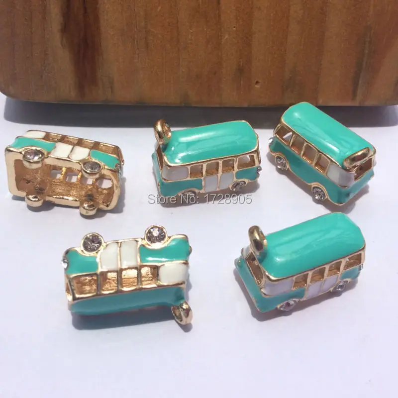 Эмалированный автомобильный Шарм с 3D автобусом 5 шт. разные цвета женский 19 мм