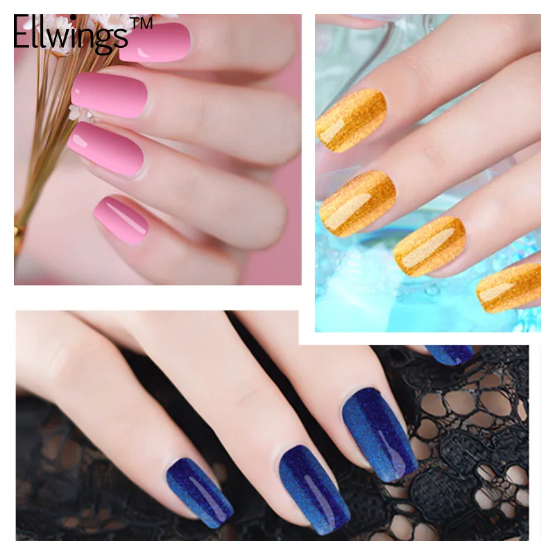 Полуперманентный гель для ногтей Ellwings 3 в 1 один шаг УФ Vernis Soak Off Гель лак не нужен
