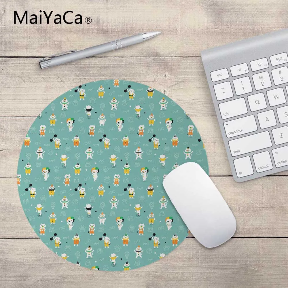 Коврик для мыши MaiYaCa,, милый кот, 20*20 см или 22*22 см, контроль скорости, коврик, много, круглый коврик для мыши с головой котенка