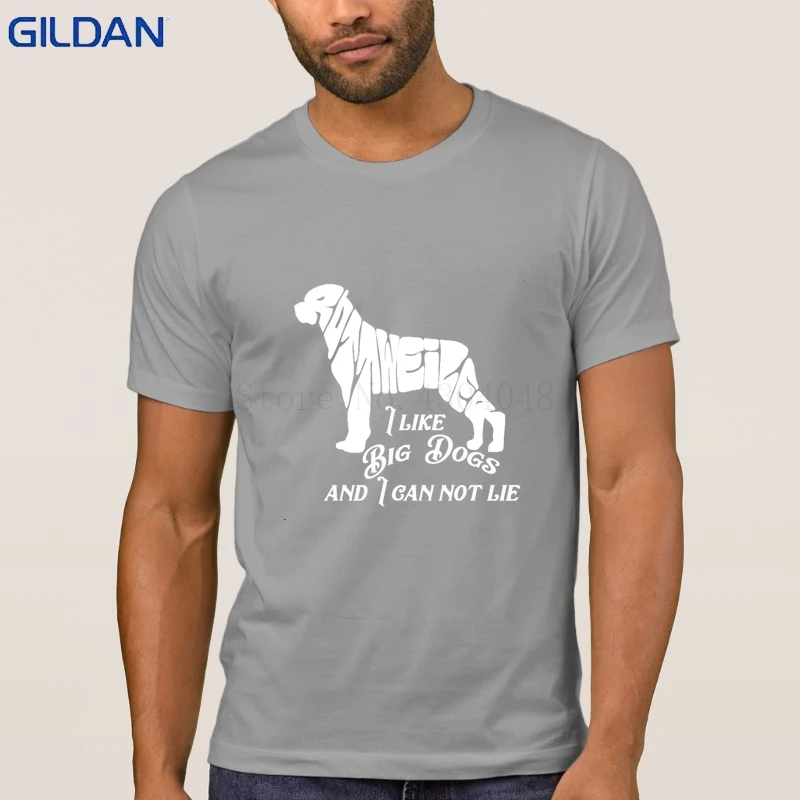 Трикотажные Ротвейлер я люблю большие собаки футболки оригинальные Camiseta