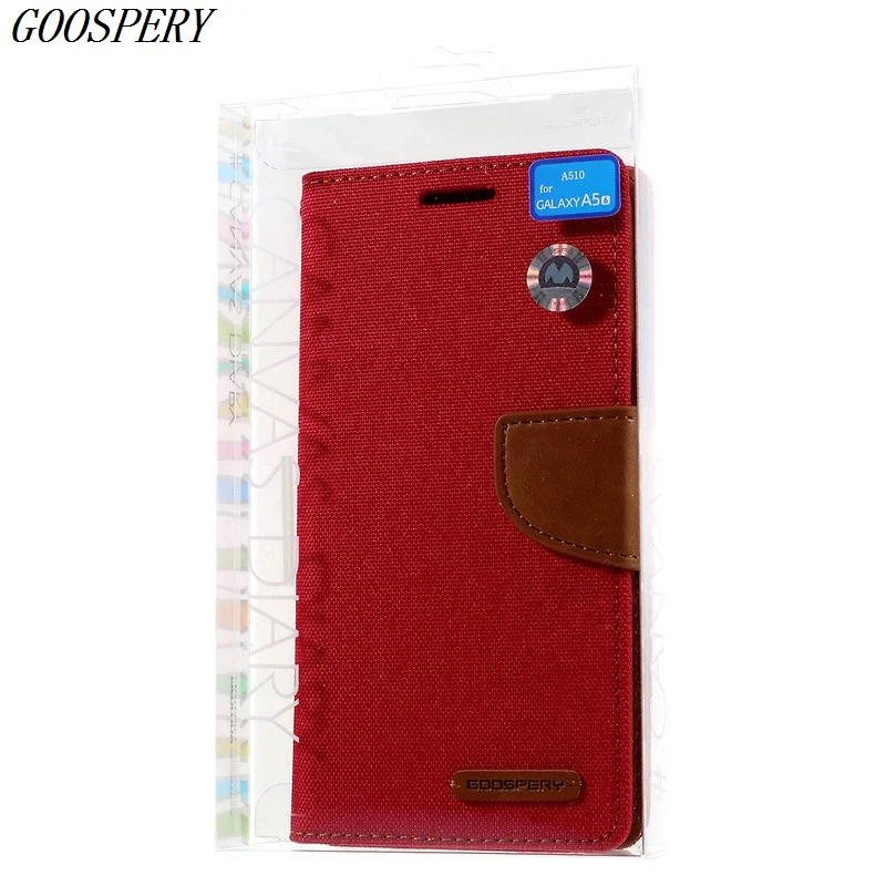 For Samsung Galaxy A5 2016 Case MERCURY GOOSPERY Canvas Leather Magnetic Flip Phone Cover for A510 | Мобильные телефоны и