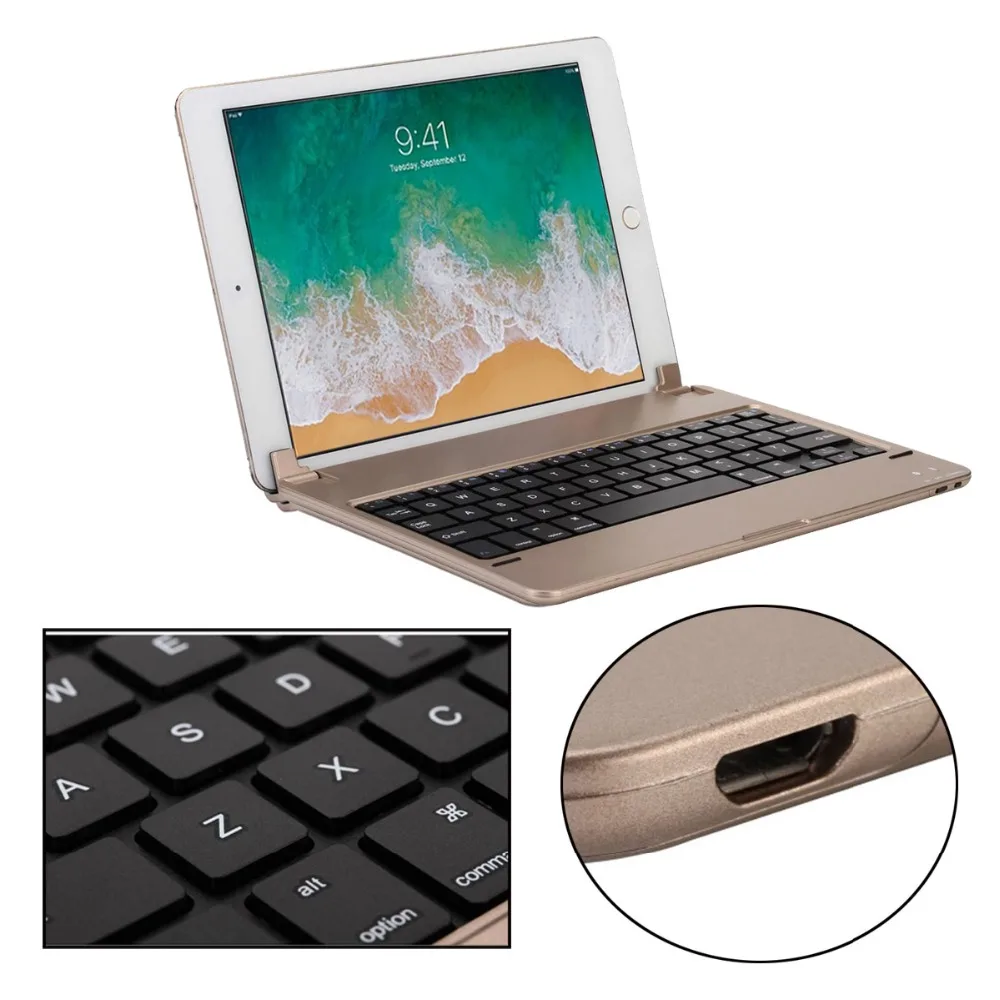 Для iPad Pro 9 7 дюймовая портативная клавиатура беспроводная bluetooth с usb кабелем для