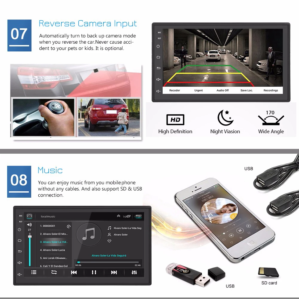 Zeepin 7 дюймов 2 Din Android 8 0 Quad-Core автомобильный мультимедийный плеер gps навигации Bluetooth