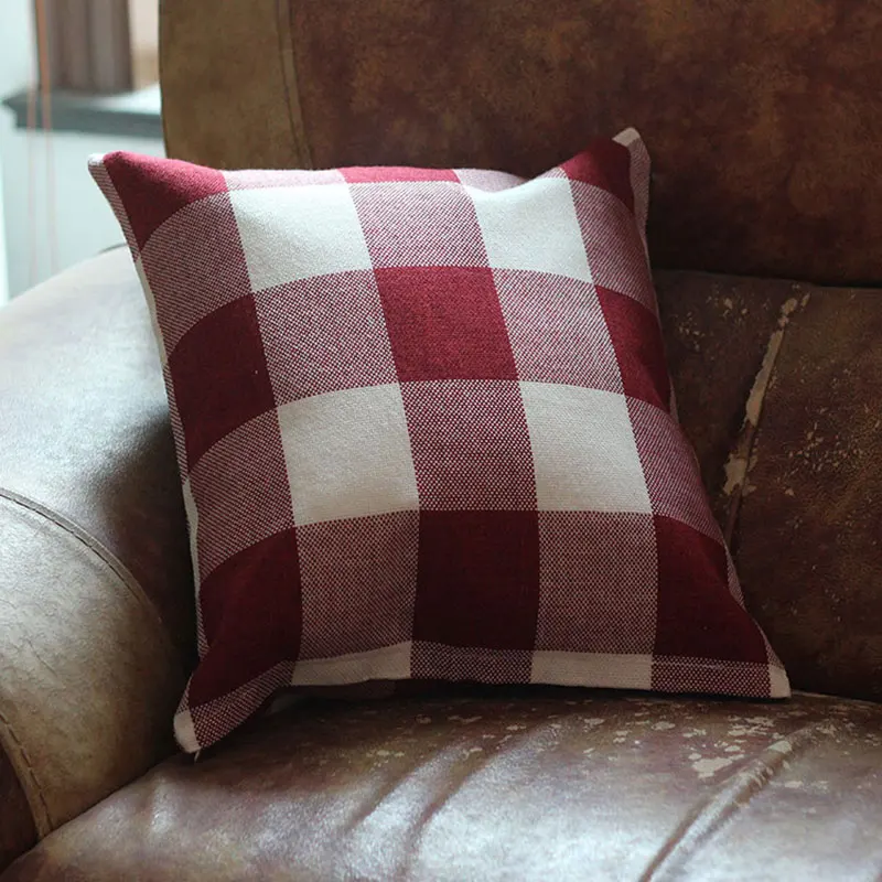 Plaid Decorate Pillow Cushion Cover Linen ecorative Pillows Home Decor Almofadas Decorativas Capa De Almofada Para Sofa | Дом и сад