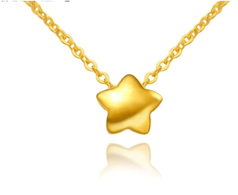 

Authentic 24k Yellow Gold Pendant/ Men&Women Little Star Pendant/0.55g