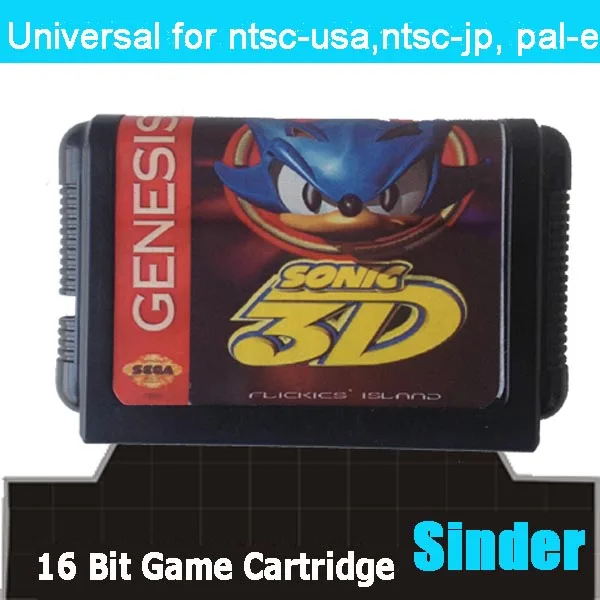 Игровая приставка Sonic 3D с мерцающим островом 16 бит MD для битной игровой консоли Sega