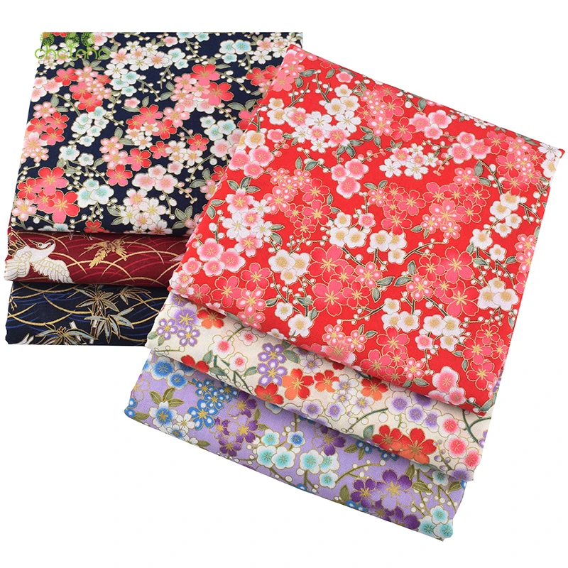 Chainho хлопковая льняная ткань с принтом в бронзовом стиле для сделай сам квилтинга