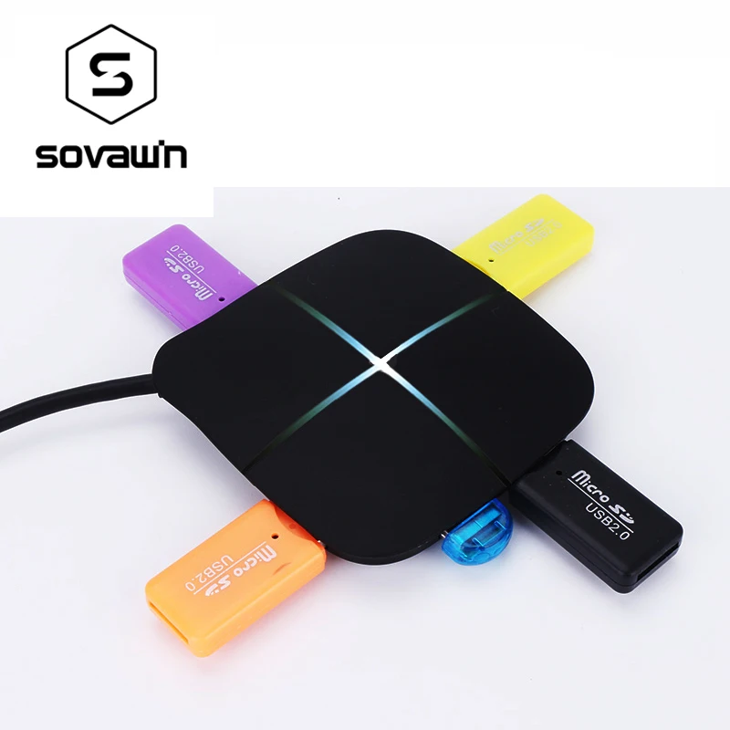 Sovawin 7 в 1 Высокоскоростной USB 3 0 концентратор многоразветвитель адаптер кардридер