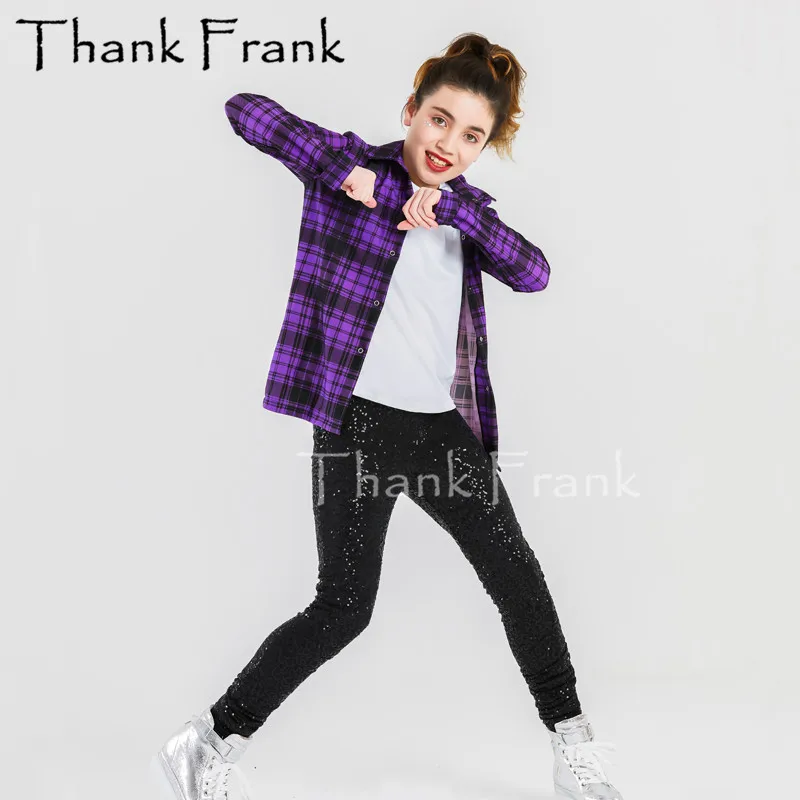 3 шт. костюмы для хип хоп танцев Детская рубашка с длинным рукавом штаны блестками