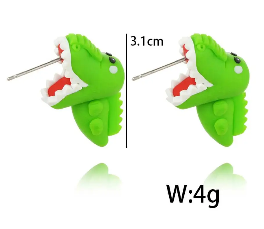 Серьги-гвоздики женские из полимерной глины с 3d-изображением животных |