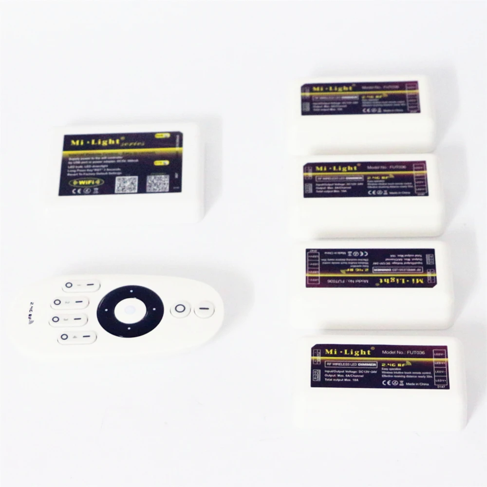 Mi Light DC12 24V 4 зонный Одноцветный контроллер светодиодной ленты/2 4G беспроводной RF