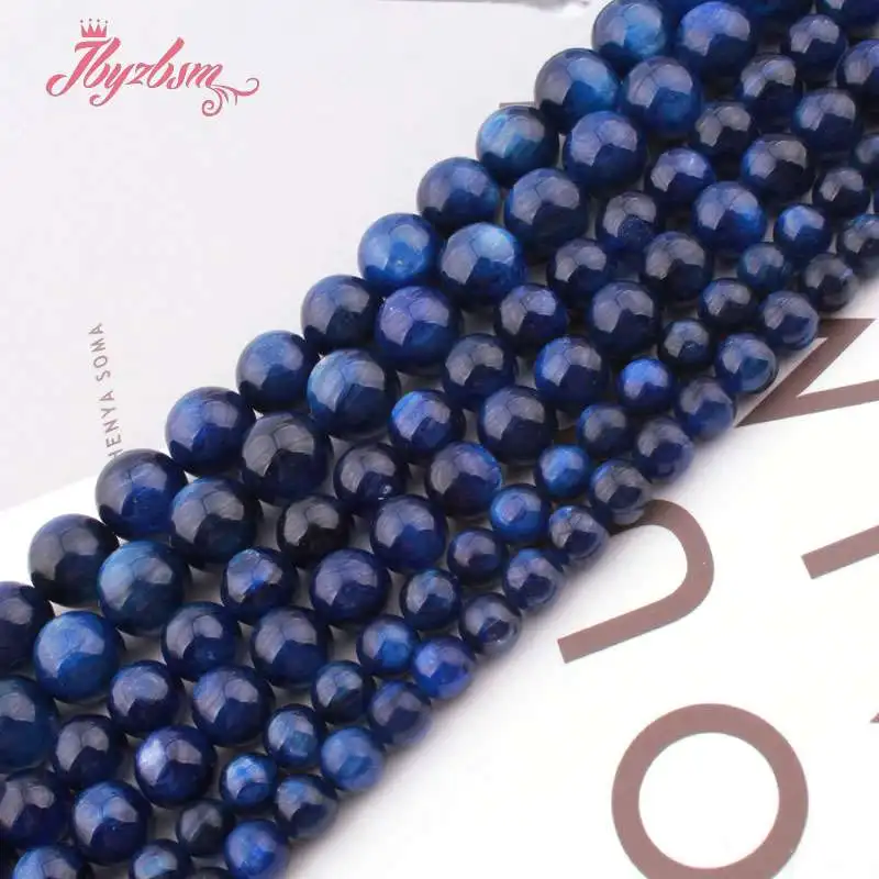 Бусины Из Натурального синего кианита для женщин круглые бусины из натурального