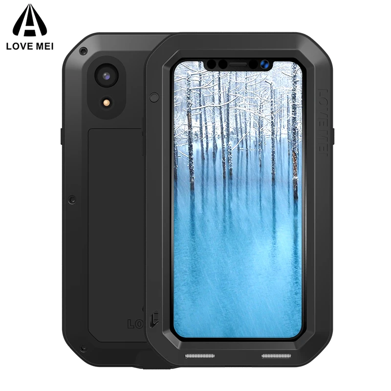 Алюминиевый металлический чехол LOVE MEI для iPhone XR мощный противоударный