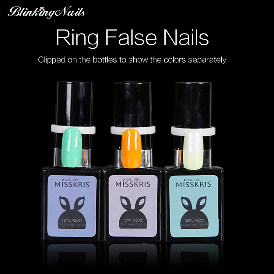 BlinkingNails 50 Шт. УФ Гель nail art Кольцо Польский Цвет Попс накладные ногти короткие