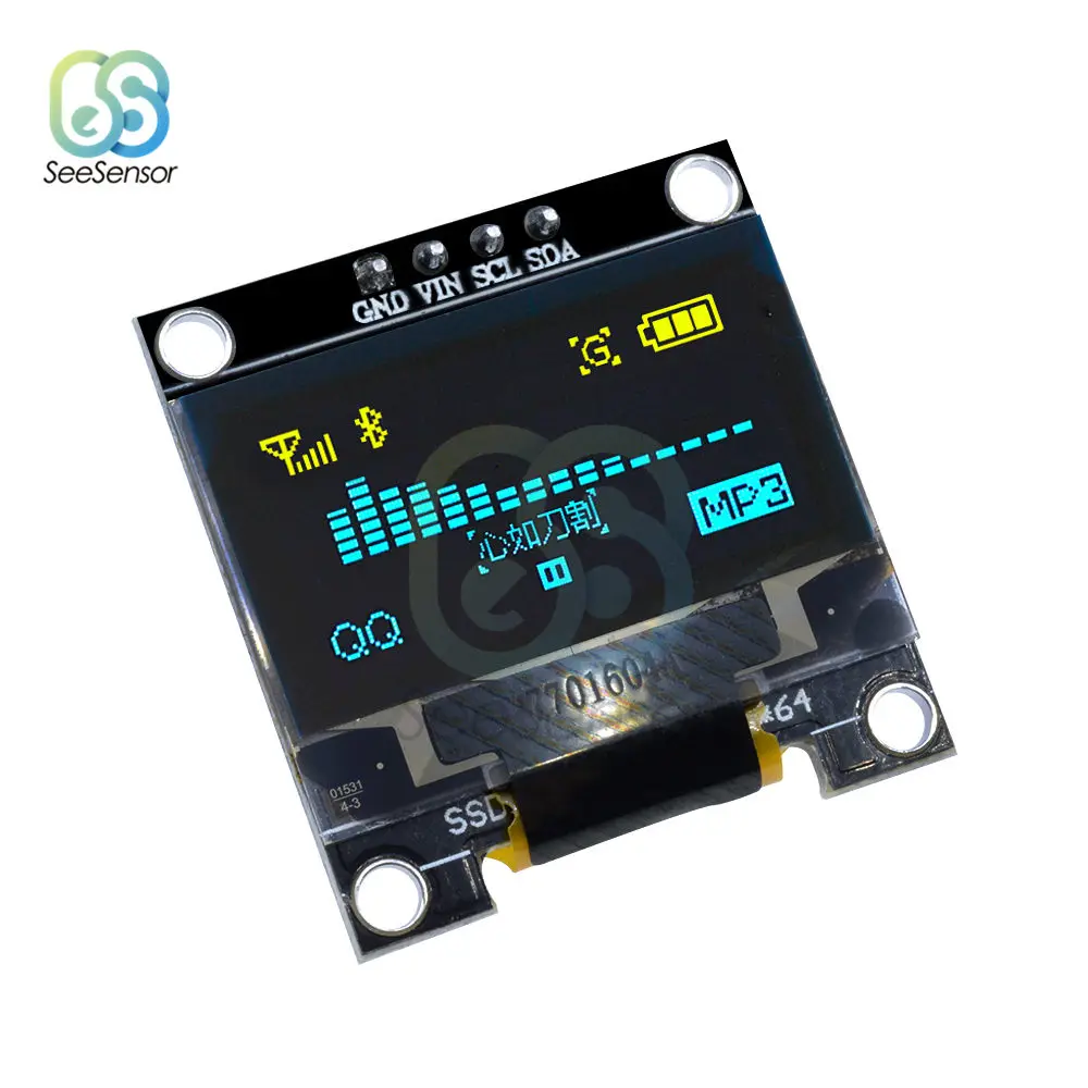 Модуль OLED 0 96 дюйма IIC Серийный белый/синий/желтый синий 128X64 I2C SSD1306 плата с ЖК