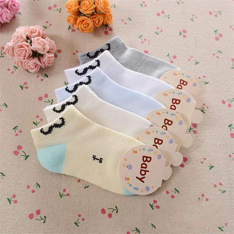 2020 Mustache Children Sock Summer Baby Boy Socks Cotton Beard Anklets Boat Short Sock Kids Hose 0-12Year Half-Sock Shallow Shoe