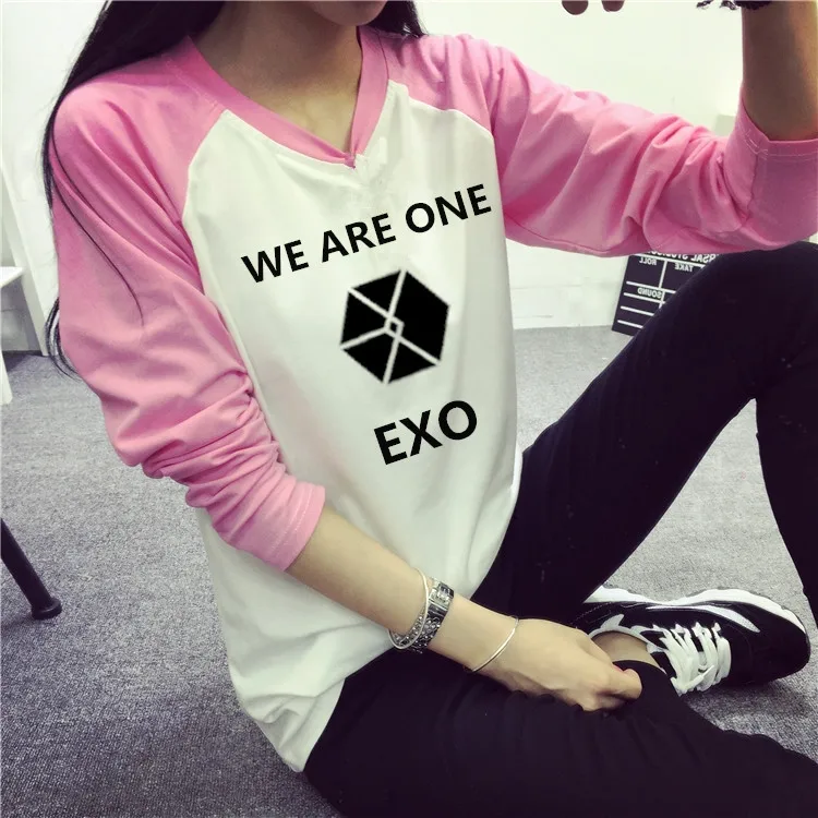 Толстовка с капюшоном и длинным рукавом owmen exo kpop Корейская версия 2017 | Женская