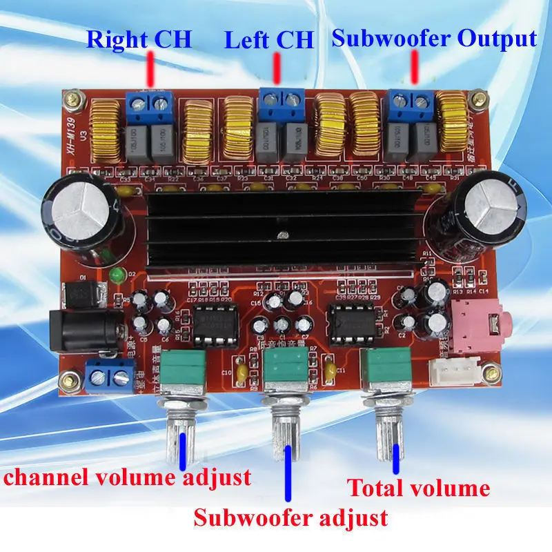 TPA3116D2 2 1 CH 100W + 50W HIFI цифровой сабвуфер усилитель платы dc 12V 24V Автомобильный amp для diy