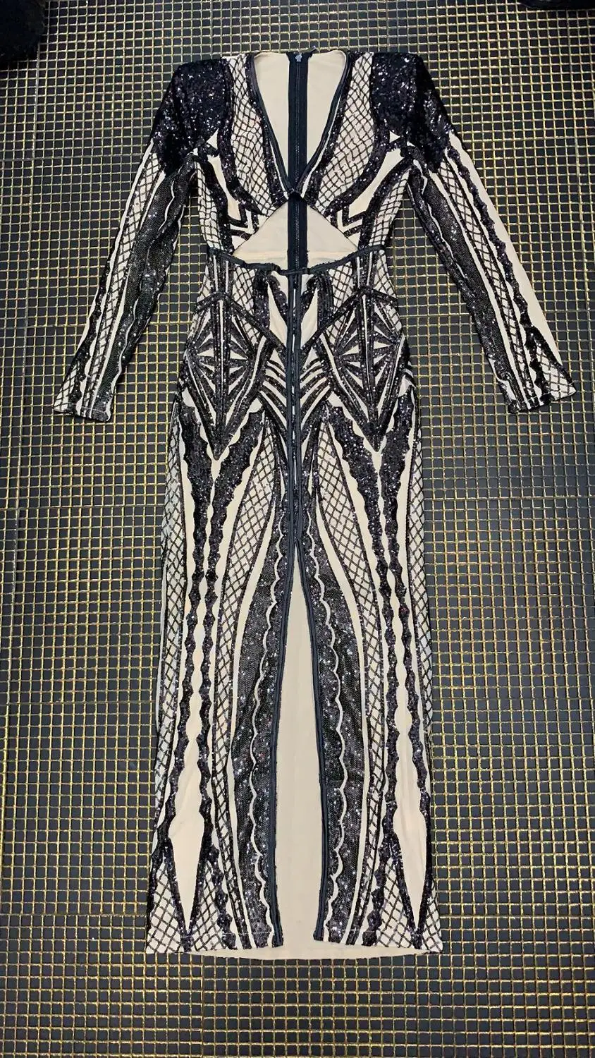 Женское платье-повязка с блестками модное платье глубоким вырезом и на спине |