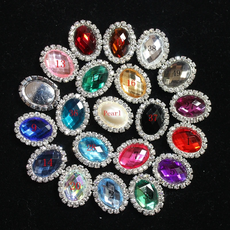 

10pcs mix clolr oval Bling Wedding Diamond buttons Factor Outlets Rhinestones buttons DIY Hair AccessoryFree shipping