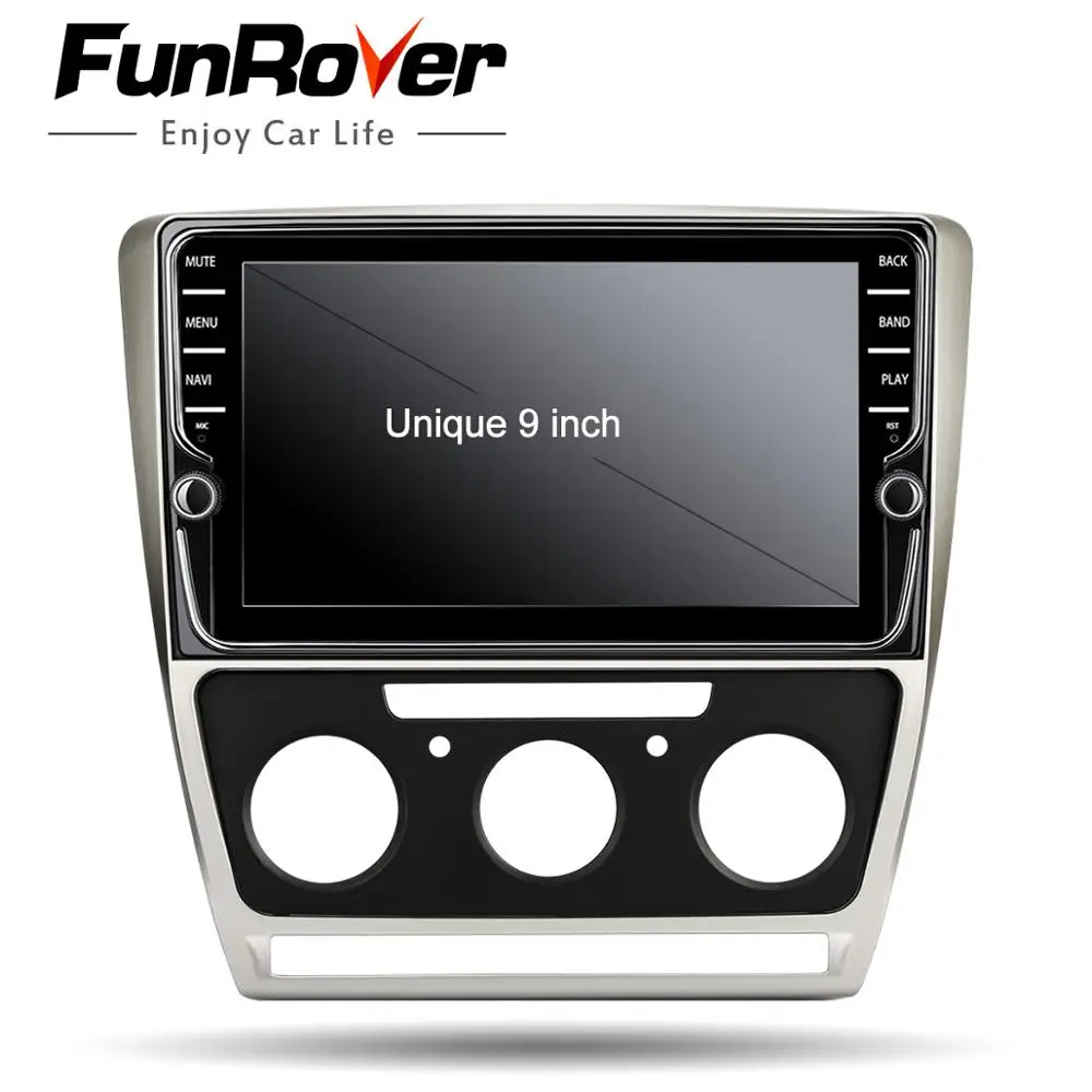 Funrover Автомобильная магнитола для Skoda Octavia 2007- 2+ 32G 4 ядер Мультимедиа gps Navi поддержка carplay SWC камера заднего вида Android 8.0 9 дюймов