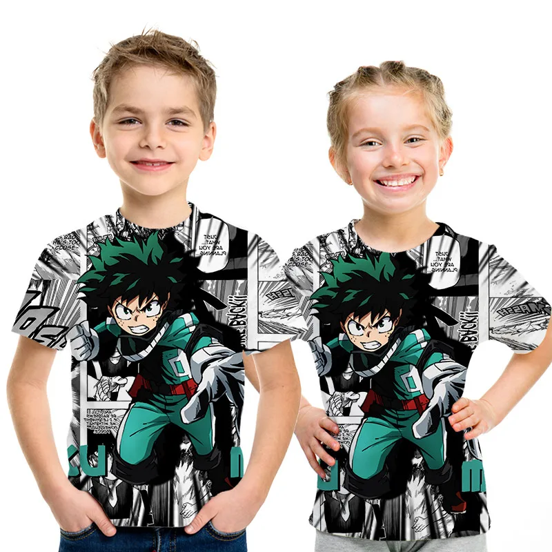 Футболка в японском стиле с героями мультфильма мультфильмов супергерой boku no hero