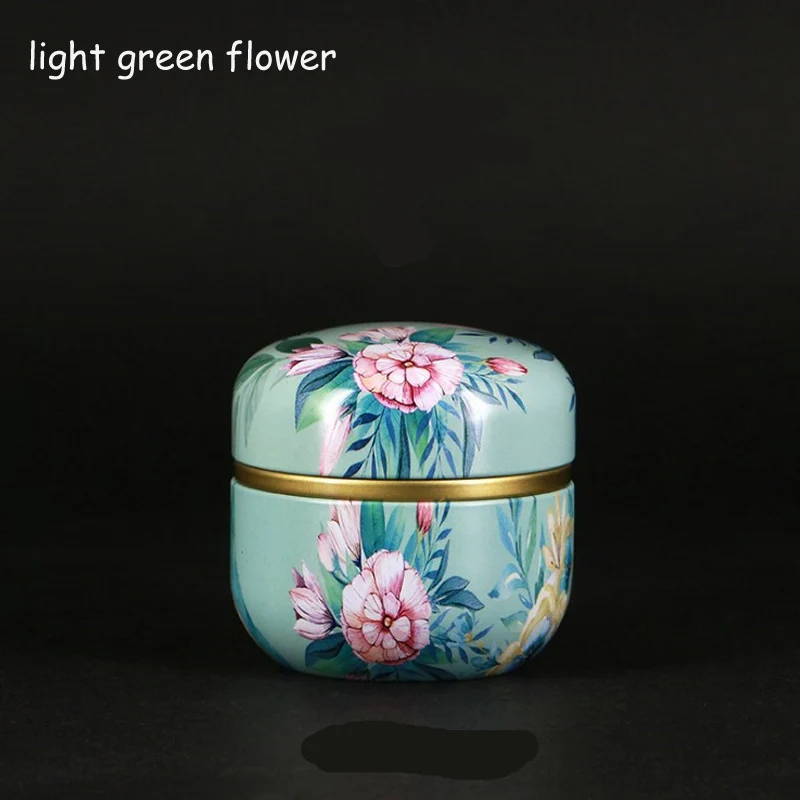 light green flower Многофункциональные мини коробки для хранения чая с крышкой, контейнер для чая в китайском стиле - Цвет: light green flower
