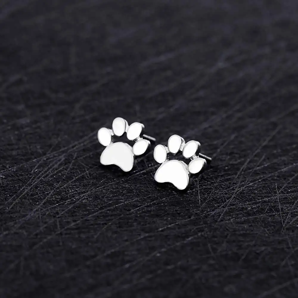 Женские серьги гвоздики с принтом лапы|stud earrings|earrings for women catearrings |