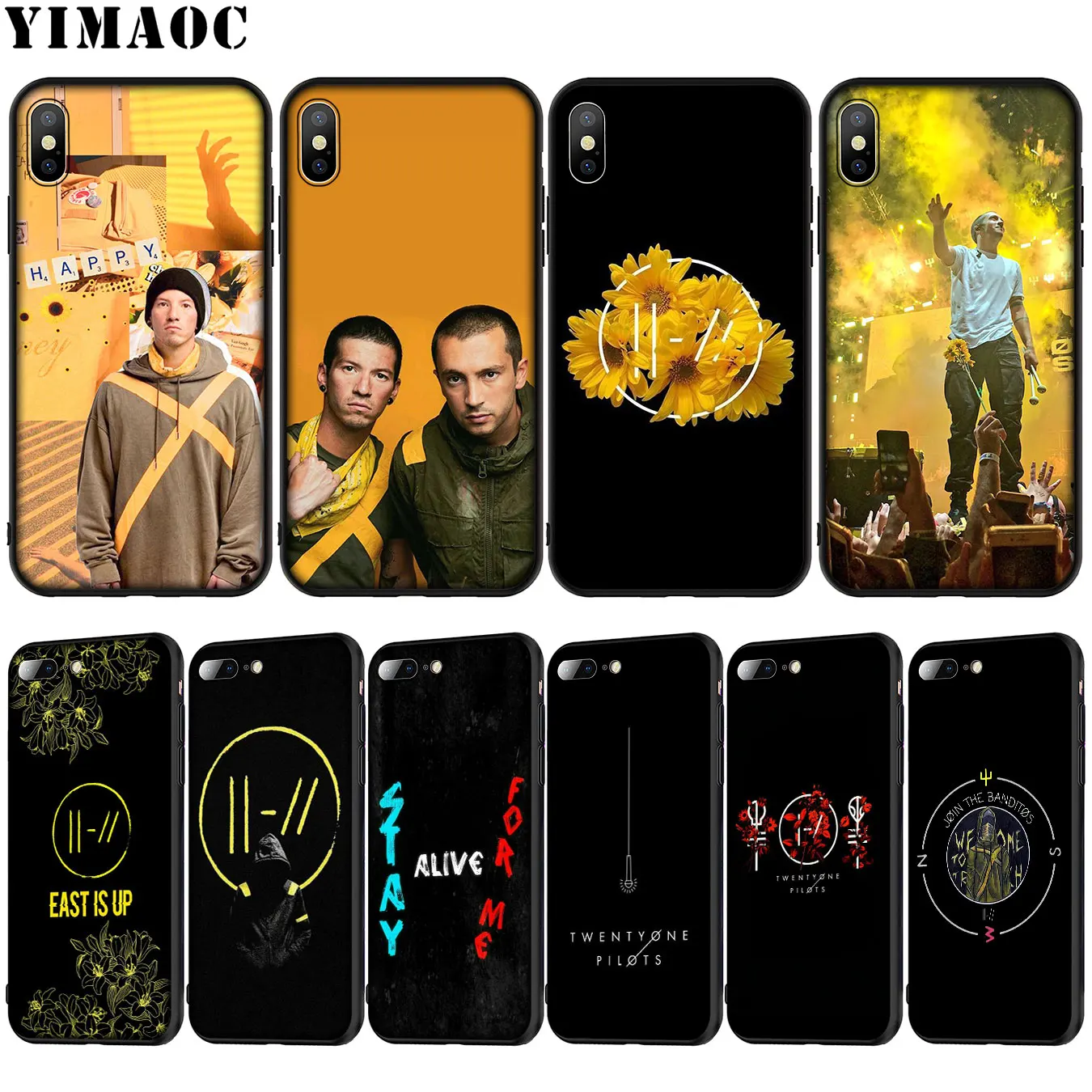 Мягкий силиконовый чехол YIMAOC Twenty one pilots pop для iPhone XR X XS Max 6 6S 7 8 Plus 5 5S SE черный из